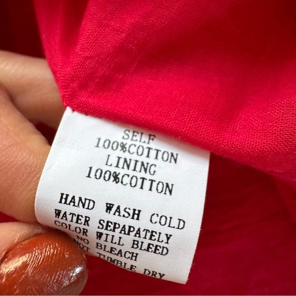 Pinch Red CeCe mini short Sleeve Dress oversized cotton classy small - Picture 5 of 7